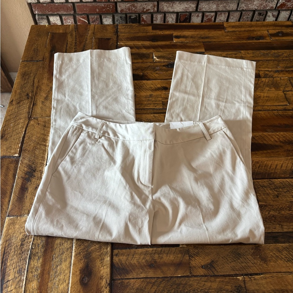 Petite Sophisticate Women's Cream Boot Cut Pants - Picture 2 of 9